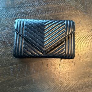 NWOT Black Leather Purse w/ Chain